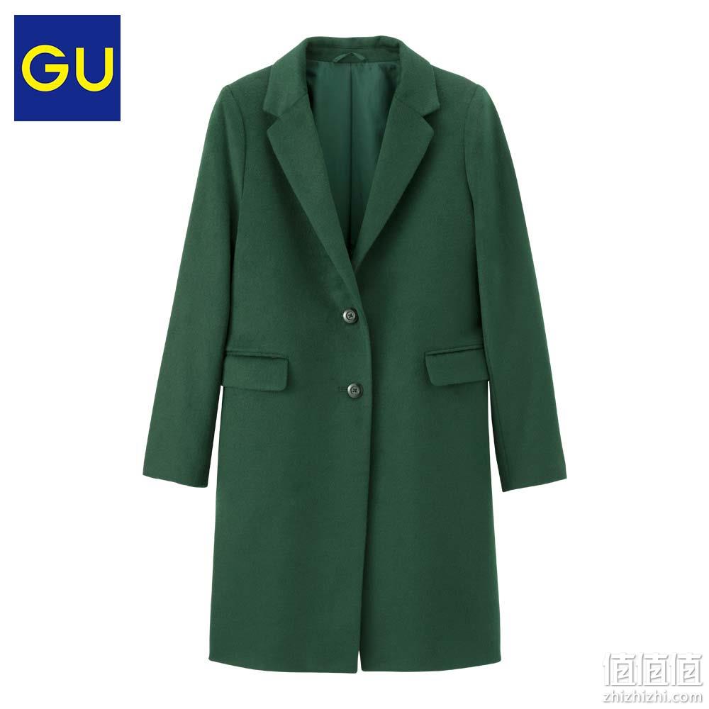  GU极优女装毛混纺毛呢大衣