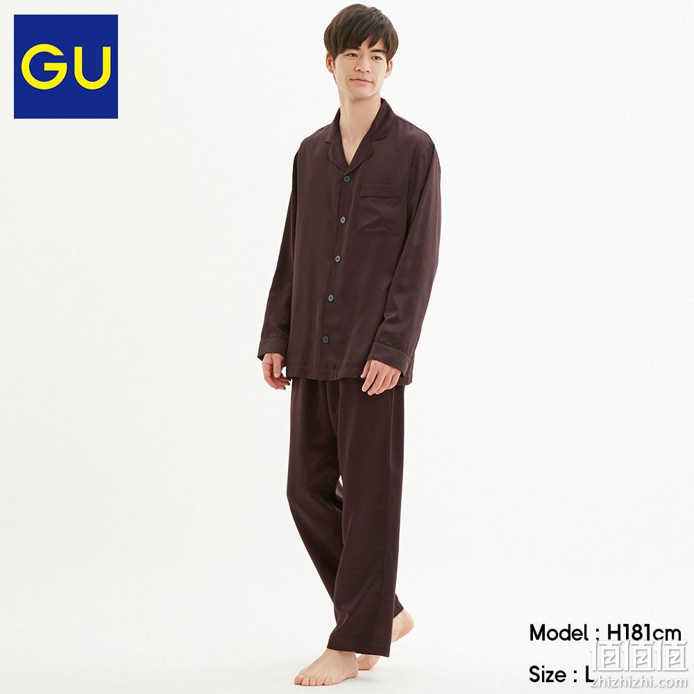  GU极优男装缎纹睡衣