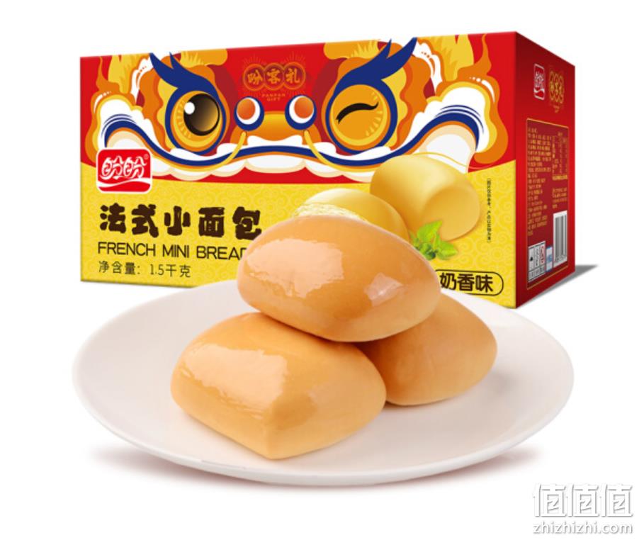   盼盼 法式小面包 早餐饼干糕点整箱装奶香味1500g