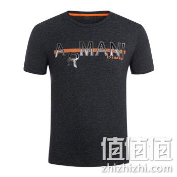  ARMANI EXCHANGE 阿玛尼奢侈品男士时尚字母印花T恤衫 6ZZTBA-ZJU7Z BLKGRY-1200 XS	