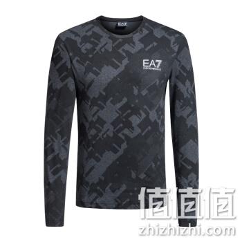  EA7 EMPORIO ARMANI 阿玛尼奢侈品男士针织T恤衫 6GPT71-PJV5Z BLACKCAMOU-2216 M	