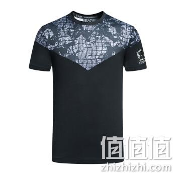  EA7 EMPORIO ARMANI 阿玛尼奢侈品男士短袖针织T恤衫 3ZPT20-PJ03Z BLACK-1200 XS	