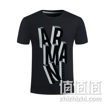  ARMANI EXCHANGE阿玛尼奢侈品男士字母针织T恤衫6ZZTAE-ZJV4Z BLACK-1200 XS	