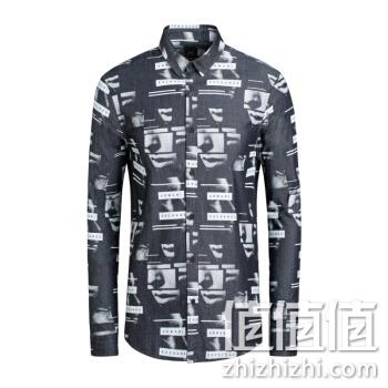  ARMANI EXCHANGE 阿玛尼奢侈品男士衬衫 6GZC55-ZNZQZ GREY-5263 L	