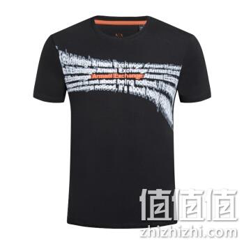  ARMANI EXCHANGE 阿玛尼奢侈品男士针织T恤衫 3GZTFJ-ZJN7Z BLACK-1200 L	