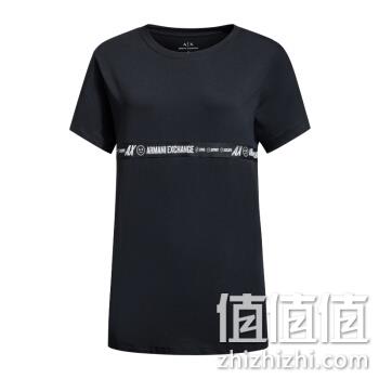  ARMANI EXCHANGE 阿玛尼奢侈品女士针织T恤衫 6GYTED-YJX9Z BLACK-1200 M	