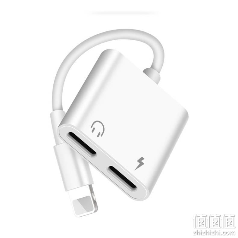  品基 苹果耳机转接头iPhone11ProMax/XS/XR/8/7Plus二合一手机音频转换器 双Lightning【通话充电听歌线控四合一】