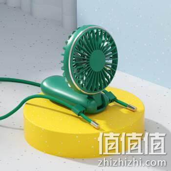  Benks 迷你小风扇usb电风扇 挂脖式桌面办公室学生宿舍卧室床头静音大风力户外便携手持多功能电扇 【三档大风力-挂脖便携式-2000mAh】暗夜绿