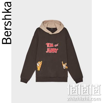  Bershaka 汤姆和杰瑞 联名撞色连帽衫