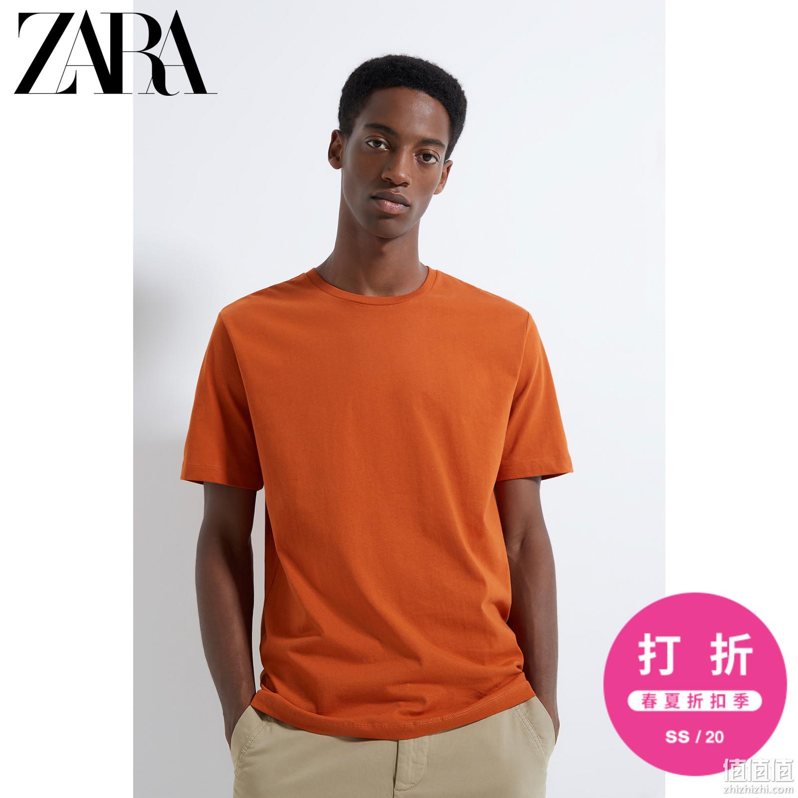  ZARA新款 男装 修身直筒基本款 T 恤
