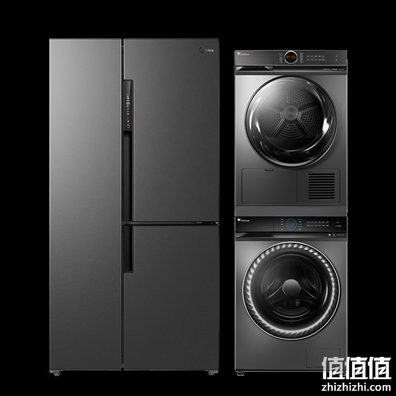  Midea 美的 BCD-568WKPZM(E)+TG100RFTEC-T61C 568升T型门冰箱+10kg洗烘 冰洗烘套装