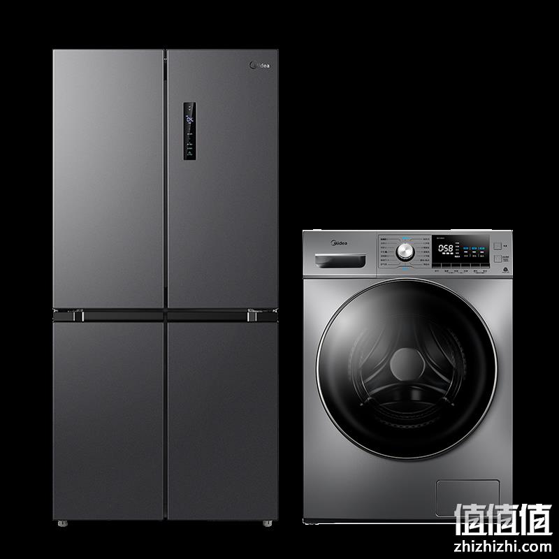  Midea 美的 MD100A5+BCD-471WSPZM(E) 冰洗套装 10公斤洗烘+471L冰箱