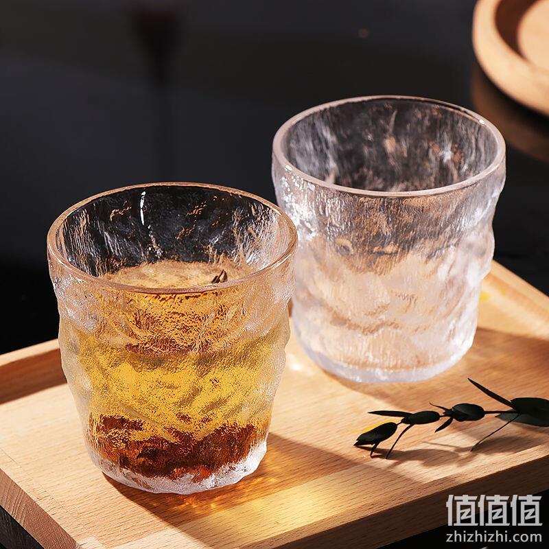  萌物坊  冰川纹玻璃杯 矮款 2个装