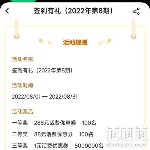  1日0点、蚊子腿：中国银行 8月签到得最高288元话费