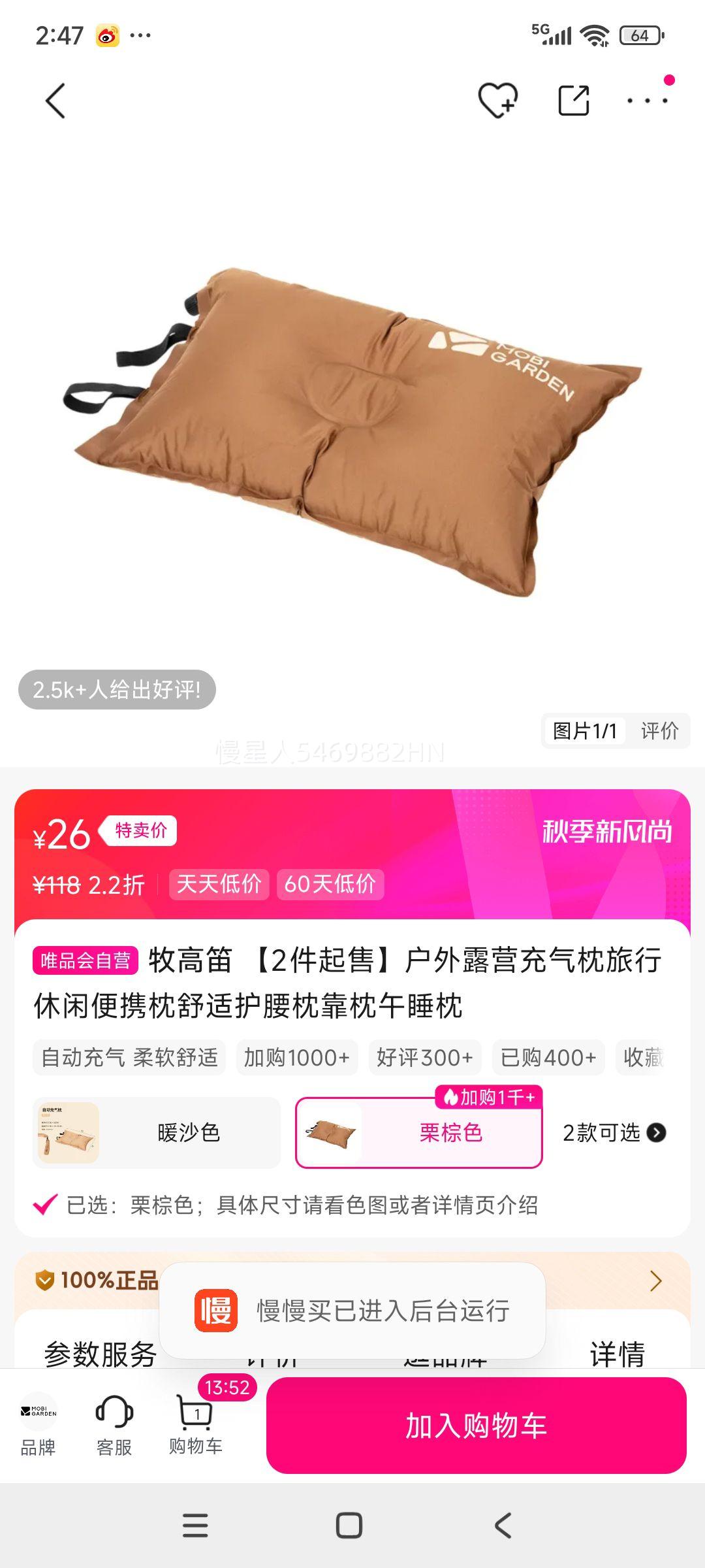 牧高笛 户外露营充气枕旅行休闲便携枕舒适护腰枕靠枕午睡枕优惠证明