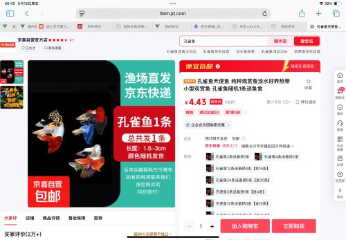孔雀鱼随机1条送鱼食优惠证明