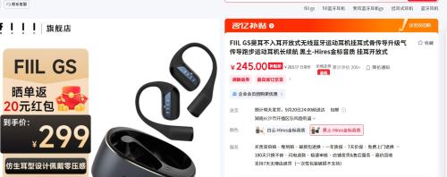 百亿补贴：FIIL GS 蓝牙耳机 黑土优惠证明
