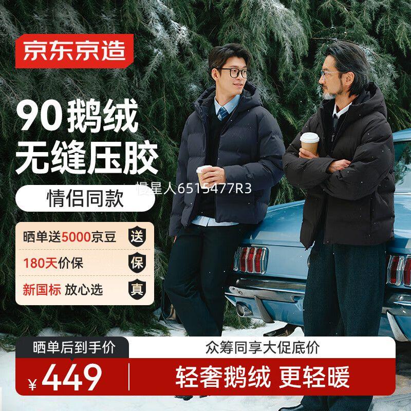 再降价、PLUS会员：京东京造 众筹首发 羽绒服鹅绒服 优惠证明