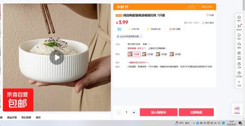 纯白陶瓷碗简约风 1只装优惠证明