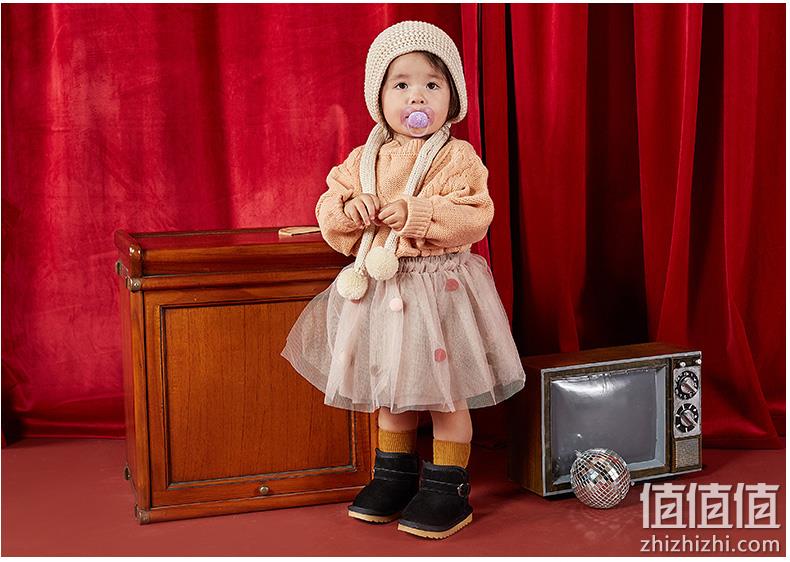 babyfeet 儿童 牛反绒皮雪地靴 49元包邮 值值值-买手聚集的地方