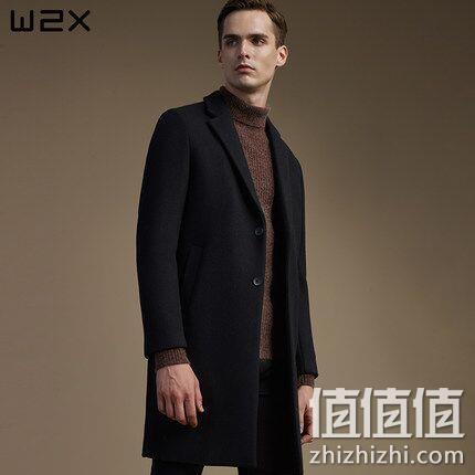 12日0点：w2x 男士 56%羊毛 中长款 毛呢大衣 前500名288元（长期售价479元） 值值值-买手聚集的地方