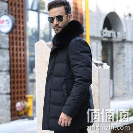 90%白鸭绒 龙帝澳 男士 大毛领 中长款羽绒服 券后378元包邮（吊牌价988元） 值值值-买手聚集的地方