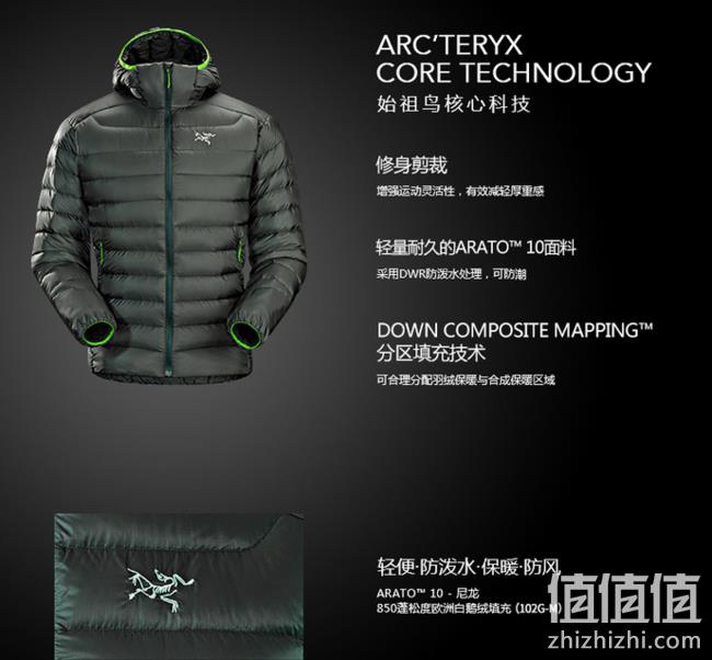 850蓬 Arcteryx 始祖鸟 18新款 男士 鹅绒羽绒服 Cerium LT 18013 黑卡会员2396元包邮包税（天猫4910元） 值值值-买手聚集的地方