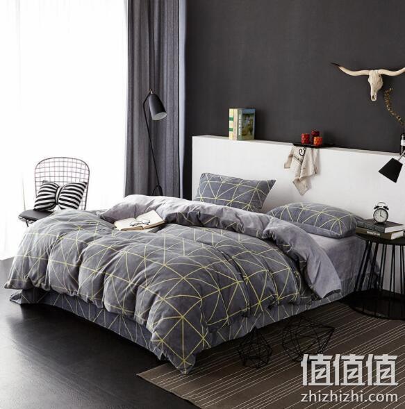 当当优品 暖绒四件套 双人1.5米床 灰蓝 双重优惠219元包邮 值值值-买手聚集的地方