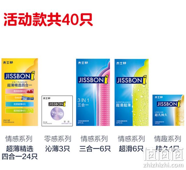 仅0.725元/只：杰士邦  超薄避孕套 40只 券后29元包邮（京东约55元） 值值值-买手聚集的地方