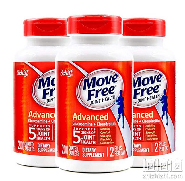 今日结束，缓解关节疼痛：美国 MoveFree 维骨力 200粒*3 红盒软骨素 prime会员509元包邮包税（天猫约666元） 值值值-买手聚集的地方