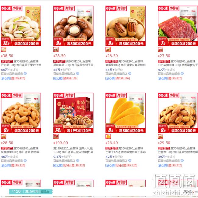 京东：百草味坚果零食专场促销 领满199-120大额券 值值值-买手聚集的地方