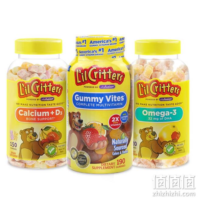 L'il Critters 丽贵 儿童维生素190粒+钙&VD150粒+鱼油120粒小熊软糖 248元包邮（天猫579元） 值值值-买手聚集的地方