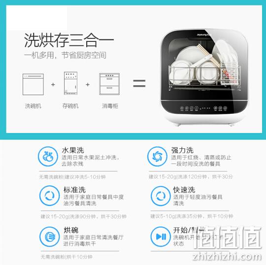 新增水果洗！Joyoung九阳 免安装家用台式洗碗机 X6 1899元（之前推荐2199元） 值值值-买手聚集的地方