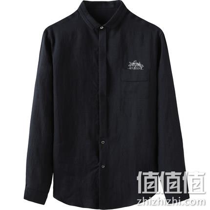 商场同款，马克华菲 印花苎麻轻薄黑色上衣 719103017007311 278元（吊牌价495元） 值值值-买手聚集的地方