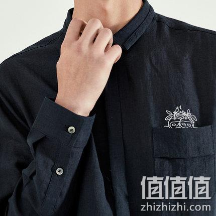 商场同款，马克华菲 印花苎麻轻薄黑色上衣 719103017007311 278元（吊牌价495元） 值值值-买手聚集的地方