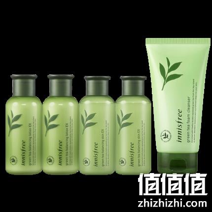 悦诗风吟 innisfree 绿茶平衡水乳洁面套装 5件套 券后184元包邮（专柜259元） 值值值-买手聚集的地方