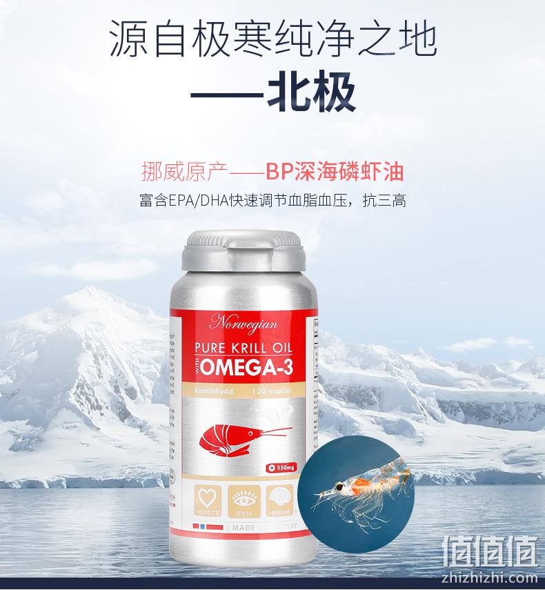 降三高、抗衰老：120粒 挪威 Biopharma 深海磷虾油软胶囊 199元包邮 值值值-买手聚集的地方