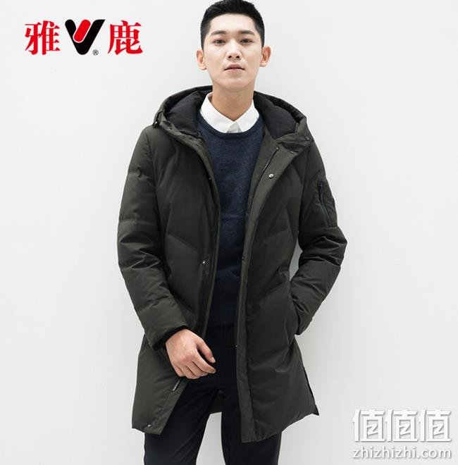 双重优惠：雅鹿 男中长款连帽羽绒服 13日折后439元包邮（吊牌价2199元） 值值值-买手聚集的地方