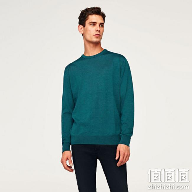 Zara 男士 100%美丽奴羊毛 针织衫 79元（专柜299元） 值值值-买手聚集的地方