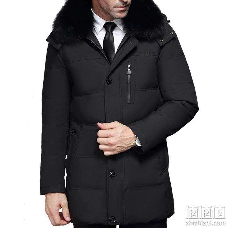 狐狸毛领：朗雄 男士加绒加厚羽绒服 券后288元包邮 值值值-买手聚集的地方
