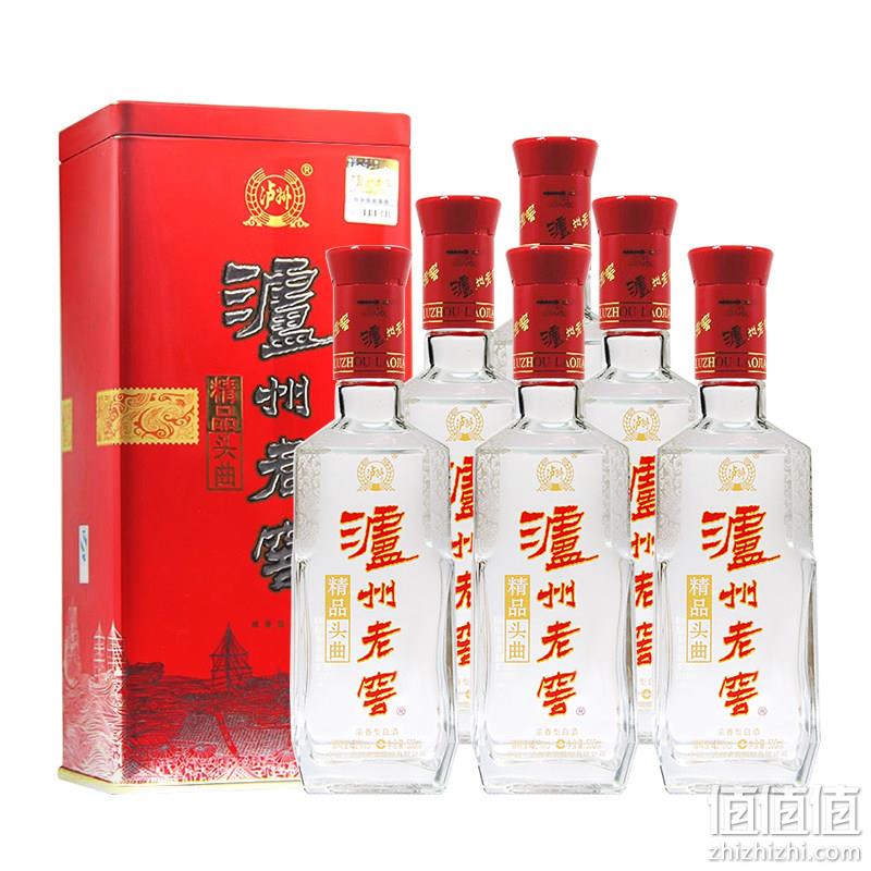 1倍差价：泸州 精品头曲 42度浓香型白酒 500mlx6瓶铁盒装 券后299元包邮（京东588元） 值值值-买手聚集的地方