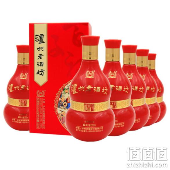 京东超市 泸州老酒坊 百子福 52度 浓香型白酒500ml*6瓶 258元 值值值-买手聚集的地方