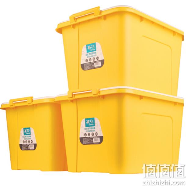 有盖带轮，茶花 58L 收纳箱 3个 Plus会员119元（天猫60元每件） 值值值-买手聚集的地方