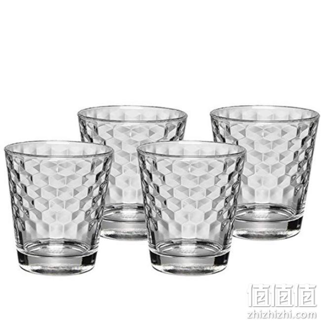 福腾宝 透明简约欧式菱纹玻璃杯 4件套 109元包邮（原价488元） 值值值-买手聚集的地方