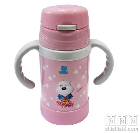 双手柄 易于抓握：小白熊 儿童不锈钢保温杯 260ml 抢购价45元 值值值-买手聚集的地方