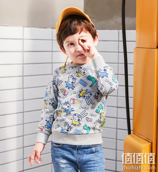 5分好评 正版授权：小猪佩奇 男童圆领纯棉卫衣 券后49元包邮 值值值-买手聚集的地方