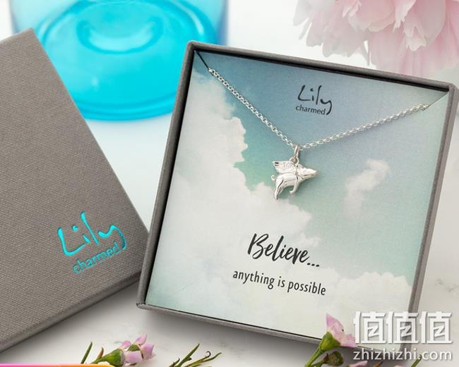 获英国Jewel Street设计奖：Lily Charmed 飞天猪纯银项链 券后208元包邮（长期268元） 值值值-买手聚集的地方