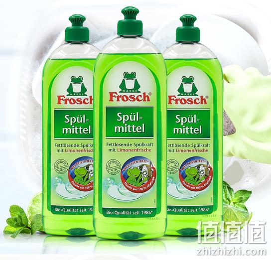 德国进口 FROSCH 菲洛施 天然柠檬浓缩洗洁精750ml*3瓶 49元包邮（京东86.9元） 值值值-买手聚集的地方