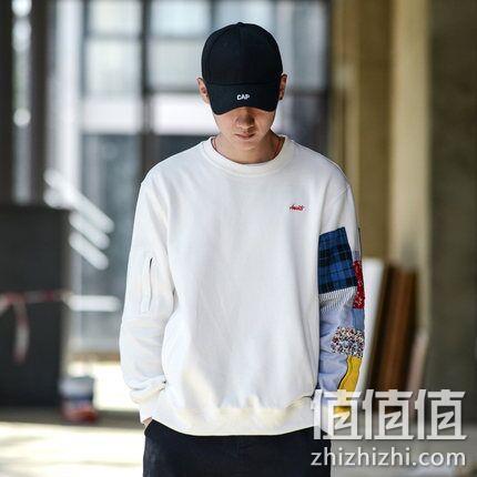 花布拼接，迈克菲恩 男士 潮流 套头卫衣 券后123元包邮（吊牌248元） 值值值-买手聚集的地方