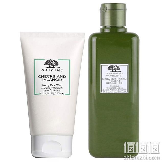 2套！ORIGINS 悦木之源 净透补水套装 菌菇水200毫升+洁面150毫升 566.49元包邮（天猫旗舰店单支洁面霜220元） 值值值-买手聚集的地方